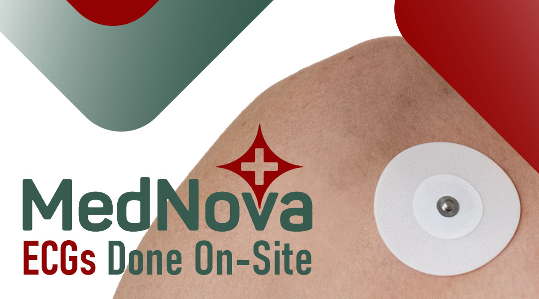 ECG pad on person's shoulder