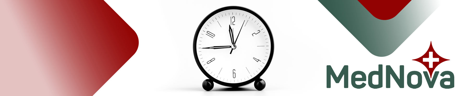 MedNova times & rates clock on white background