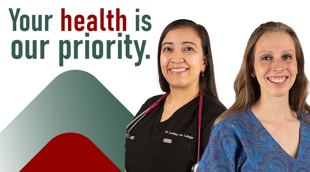 Medical Doctor headshots with text "Your health is our priority"